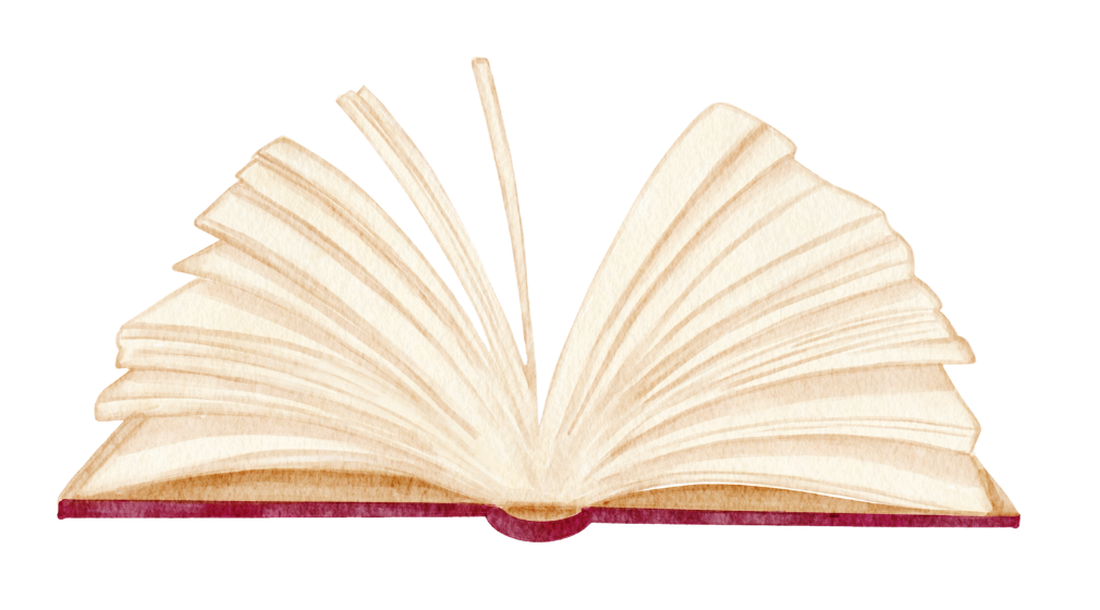 A watercolour open book